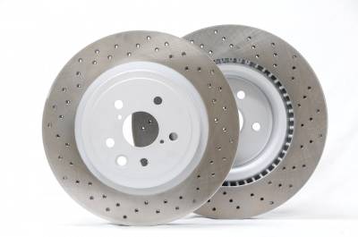Project Mu  - Project Mu Club Racer PCRLXDR9116 Lexus IS-F Drilled Rear Rotors CL Special