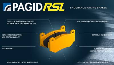 Pagid Racing - Pagid Racing RSL 29 Endurance (4918-29) Porsche 981 boxster spyder & 991 base rear 