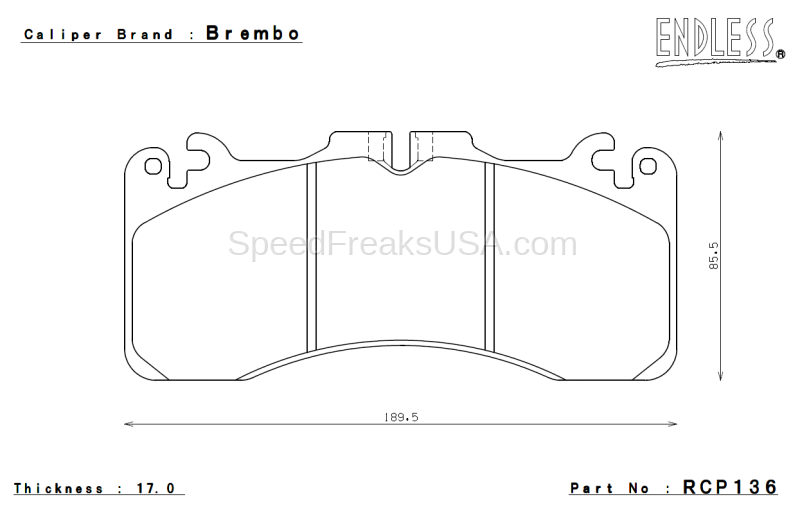 Endless Brake Pads RCP MX Lexus RC F / GS F Front
