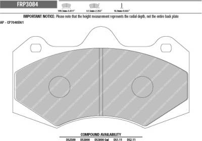 Ferodo  - Ferodo DS2500 FRP3084H Brembo, Alcon, Willwood Brake Pads