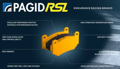 Pagid Racing - Pagid Racing RSL 29 Endurance (2474-29) Porsche 996 & 997 Carrera S, 4S & GTS + 996 Turbo (Front)   