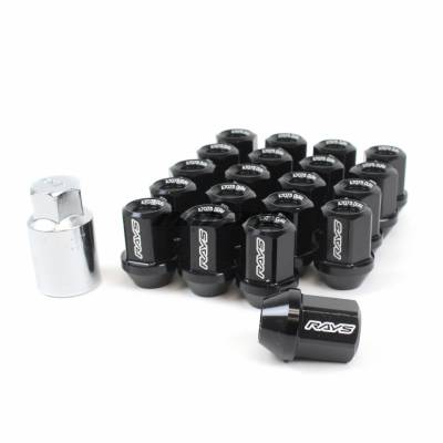 Rays - Rays L32 Dura-Nuts Straight Type Lug & Wheel Lock Set - 12x1.50 / Black