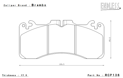 Endless  - Endless Brake Pads RCP136 CC-Rg Lexus RC F / GS F Front