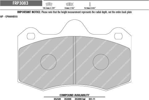 Ferodo  - Ferodo DS2500 FRP3083H