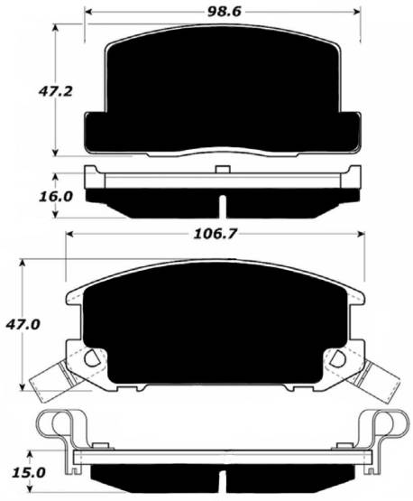 Porterfield - Porterfield R4 AP309 Brake Pad TOYOTA: 85-95 MR2, 90-95 MR 2 Turbo, 00-05 MR2 Spyder (Rear)