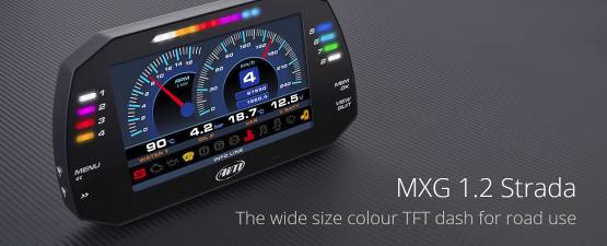 AiM Sports - AiM MXG 1.2 Strada Dash Display with OBD II (CAN+K) Harness