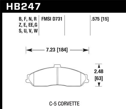 Hawk Performance Brakes - Hawk DCT60 Corvette C5 & Z06, XLR -Front (D731)