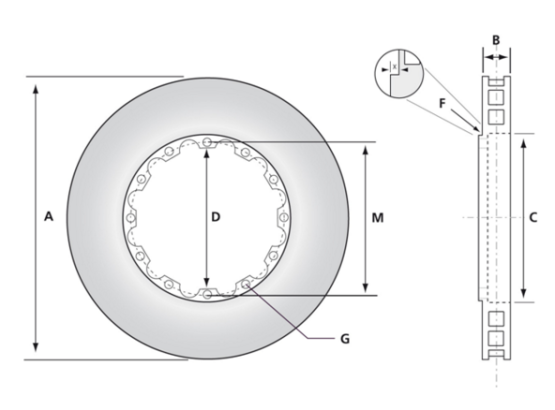 Performance Friction Porsche 991 GT3 Cup Front LEFT Slotted Replacement Disc (Endurance, 34mm) 380.34.0054.45