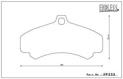 Endless  - Endless W008 HP232 Brake Pads Porsche Front - Image 2
