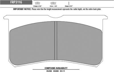 Ferodo  - Ferodo DS3000 FRP3116R AP Racing / Wilwood (Radial Depth 50mm) - Image 3
