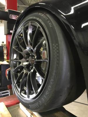 WedsSport SA-72R 17x10  55 Mounted on Front of S2000 w/ Hoosier 225 (Under Compression, ISO)