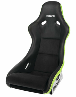 Interior / Safety - Racing Seats - Recaro  - RECARO POLE POSITION ABE DRIVER - BLACK SUEDE/GREEN ACCENT