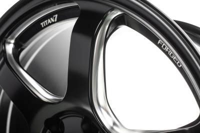 Titan7 - Titan7 T-D6 FORGED 6 SPOKE WHEEL 17X9.5 +51 (5x114.3) - SQUARE, MACHINE BLACK - Image 2