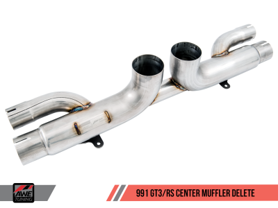 AWE Tuning - AWE Tuning Porsche 991 GT3 / RS Center Muffler Delete - Chrome Silver Tips - Image 5