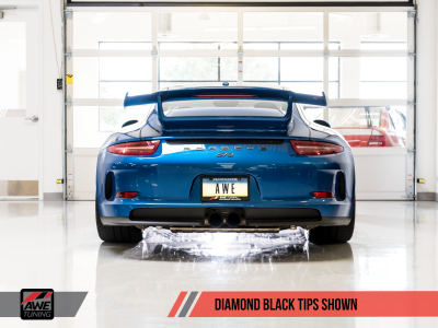AWE Tuning - AWE Tuning Porsche 991 GT3 / RS SwitchPath Exhaust - Diamond Black Tips - Image 2