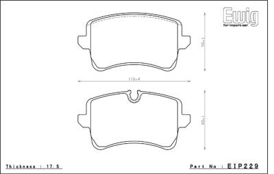 Endless  - Endless MX72 EIP229 Brake Pads Macan (Turbo, Base Model, S, Front Rotor 350mm Silver Caliper) Rear - Image 2