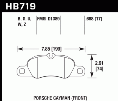 997 ('05-'12) - 997.1 GT3/GT2 ('04-'08) - Hawk Performance Brakes - Hawk DTC-60 HB719G.668 Brake Pads Porsche 911 (997 / 991 / 981c) Front 