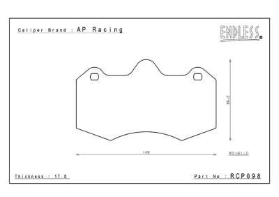 Endless  - Endless MX72 RCP098 Brake Pads AP Racing CP7040D61 - Image 2