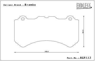 Endless  - Endless ME20 RCP117 [15.4mm] C7 Corvette Z06 + Grand Sport (Iron Rotors) / 6th Gen Camaro SS 1LE Front Brake Pads - Image 2