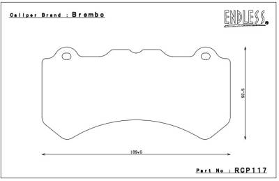 Endless MX72 RCP117 Nissan GT-R Front Brake Pads - Image 2