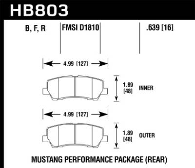 Hawk DTC-60 HB803G.639 Brake Pads Ford Mustang Performance DTC-60 Rear Brake Pads