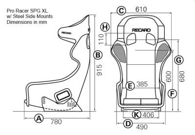Recaro Pro Racer SPG XL w/ Steel Bracket