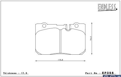 Endless MX-87 EP357 Brake Pads Front Mitsubishi Evo / Subaru STI / Civic Type R (FK8) 