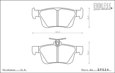 Endless  - Endless MX-72 Plus EP524 Brake Pads Rear Honda Civic Type R (FK8/FL5) - Image 2