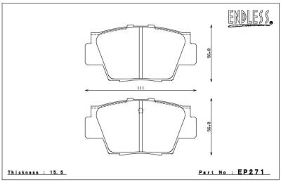 Endless  - Endless MX-72 Plus EP270/EP271 Honda NSX Front / Rear Brake Pads - Image 2