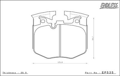 Endless  - Endless MX72 EP535 + EP536 Front & Rear Brake Pads Toyota Supra 3.0L (2019+) **[Premium, Launch Edition (Rear Rotor Size 345x24) Red Caliper]*** - Image 2