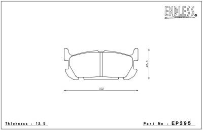 Endless  - Endless CCA EP395 Brake Pads Rear 02-05 Mazda Miata w/ Hard Sport Suspension - Image 3